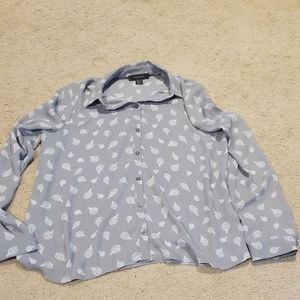 Button down blouse with hot air balloons